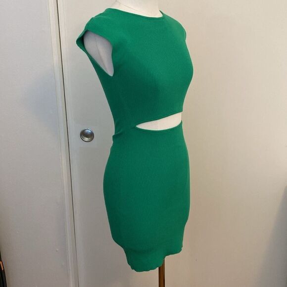 Aritzia Wilfred Cut Out Knit Mini Dress Kelly Green Size 2XS - Picture 5 of 13